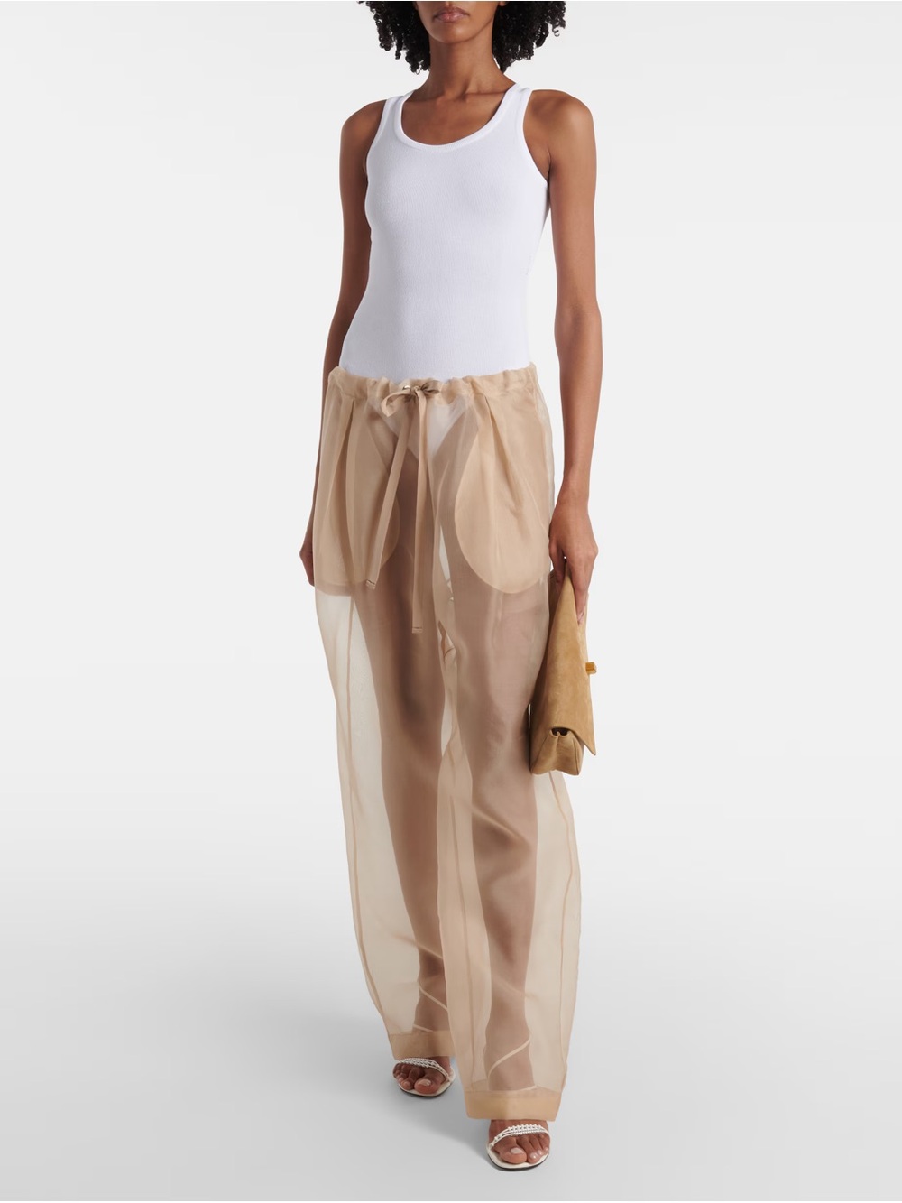 Khaite Trenton Silk Organza Wide-leg Pants